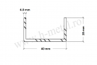 Profil U aluminiu 40x20x4.0 mm 1
